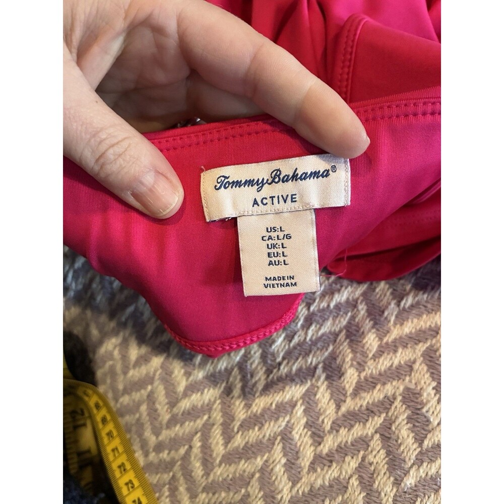 Tommy Bahama Active Golf Set Top + Skort Pink Tropical UPF 50 Pockets Size L - Picture 10 of 16
